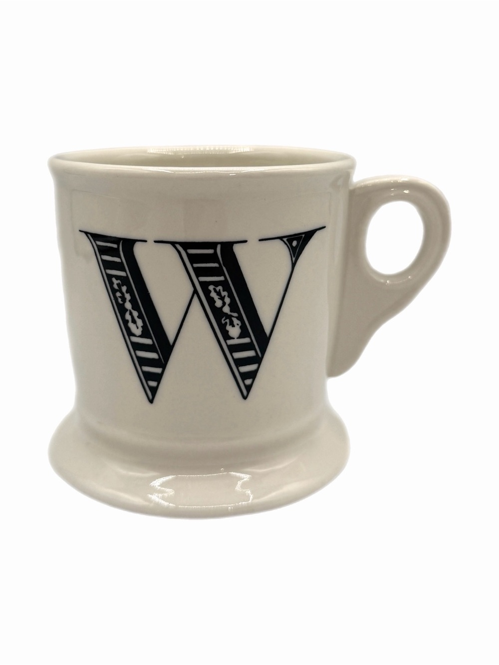 Anthropologie “W” Initial Retro Shaving Coffee Mug